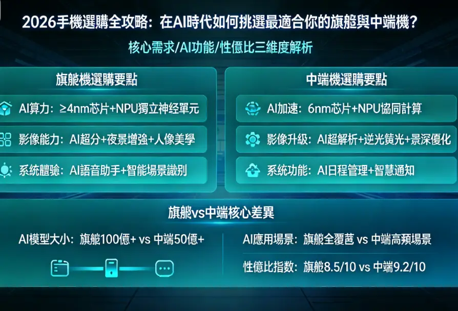 2026 手機選購全攻略：在 AI 時代如何挑選最適合你的旗艦與中端機？